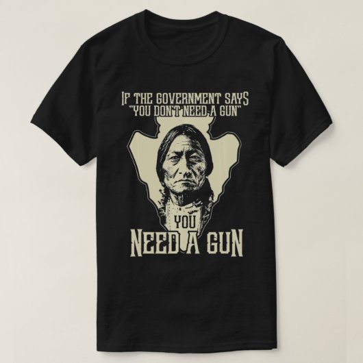 Sitting Bull Chief Pistool Retro Arrow Head T-shirt (Design voorkant)
