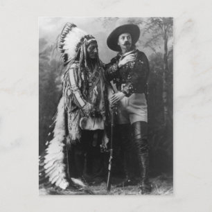 Sitting Bull en Buffalo Bill Portrait van 1885 Briefkaart