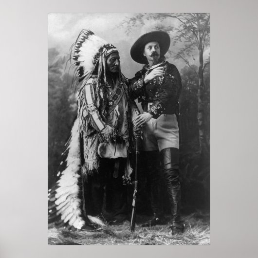 Sitting Bull en Buffalo Bill Portrait van 1885 Poster (Voorkant)