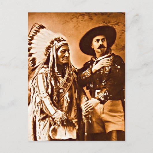 Sitting Bull en Buffalo Wild West Show 1885 Briefkaart (Voorkant)