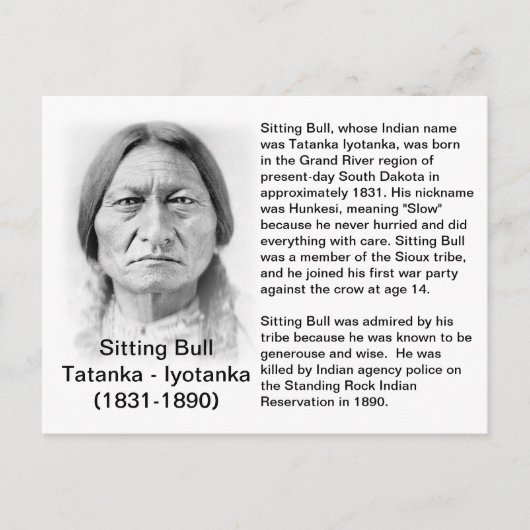 Sitting Bull FACT-KAART Briefkaart (Voorkant)