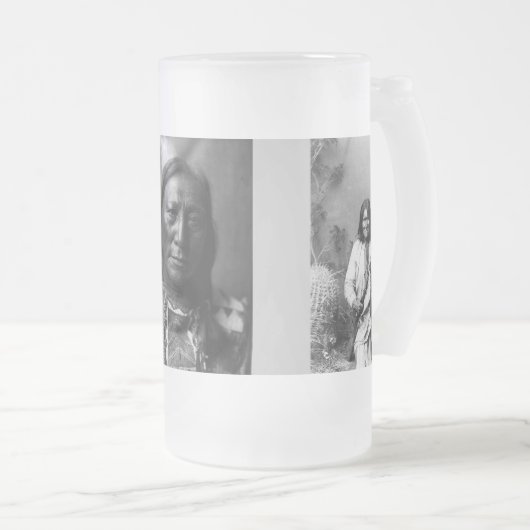 Sitting Bull, Hollow Horn Beer en Geronimo Matglas Bierpul (Voorkant rechts)