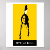 Sitting Bull in geel Poster (Voorkant)