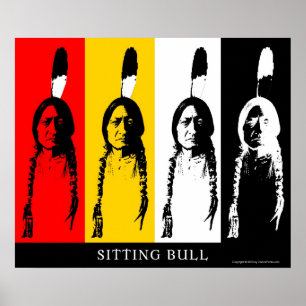 Sitting Bull in meerdere kleuren Poster