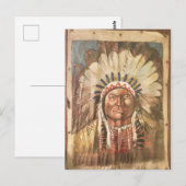 Sitting Bull Indian Chief Briefkaart (Voorkant / Achterkant)