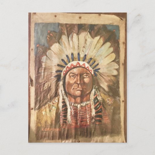 Sitting Bull Indian Chief Briefkaart (Voorkant)