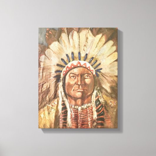 Sitting Bull Indian Chief Canvas Afdruk (Voorkant)
