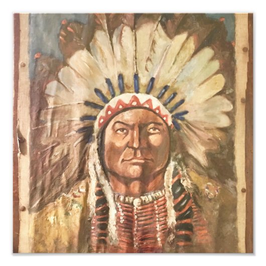 Sitting Bull Indian Chief Foto Afdruk (Voorkant)