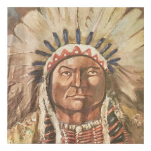 Sitting Bull Indian Chief Imitatie Canvas Print