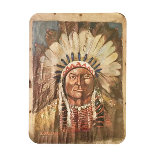 Sitting Bull Indian Chief Magneet (Verticaal)