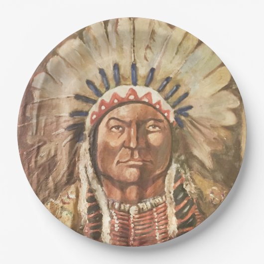 Sitting Bull Indian Chief Papieren Bordje (Voorkant)