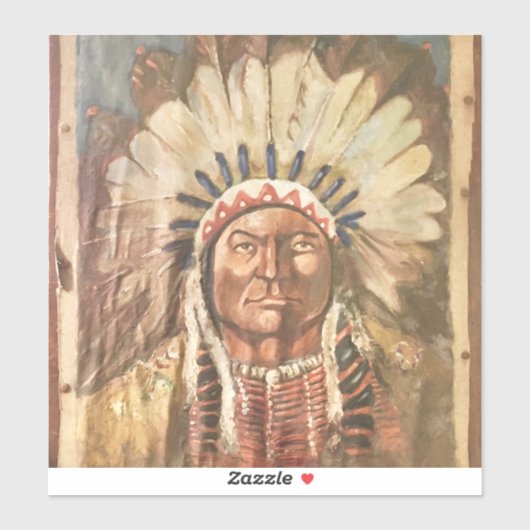 Sitting Bull Indian Chief Sticker (Vel)