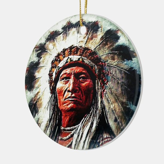Sitting Bull Keramisch Ornament (Links)