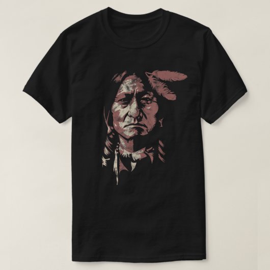 Sitting Bull Native American Chief Indian Warrior  T-shirt (Design voorkant)