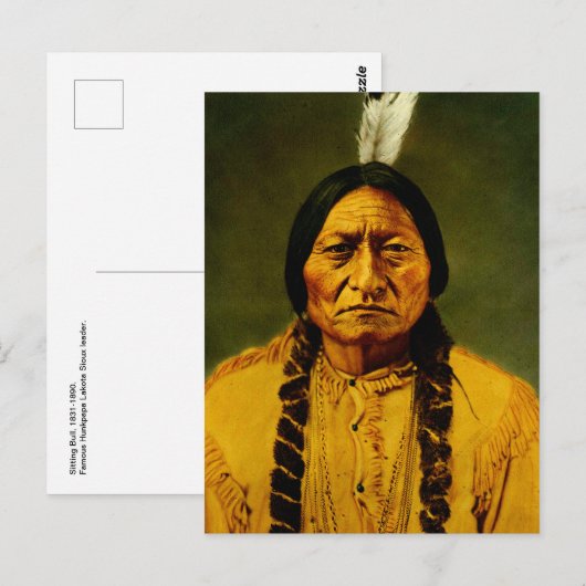 Sitting Bull Native American Indian Chief Briefkaart (Voorkant / Achterkant)