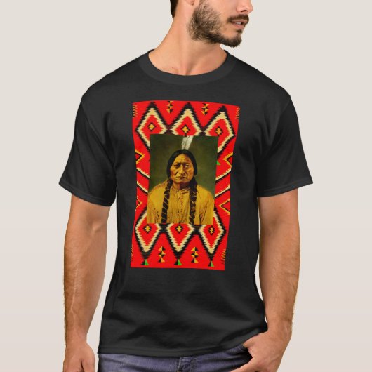 Sitting Bull Native American Indian Eye Dazzler T-shirt (Voorkant)