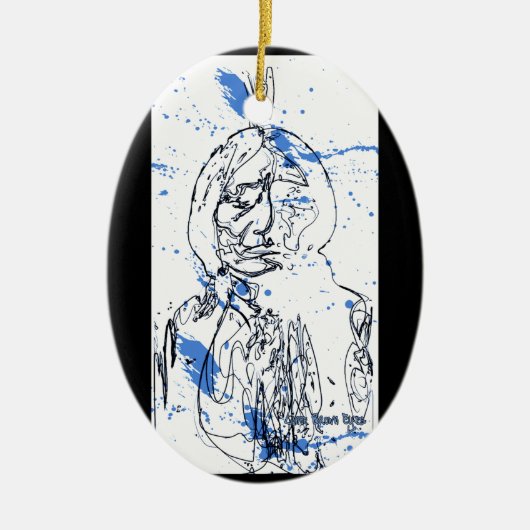 Sitting Bull - Oorspronkelijk ontwerp van Lance Br Keramisch Ornament (Voorkant)