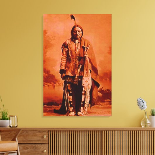 "Sitting Bull" op CANVAS Native American Rendering (Insitu (Woonkamer))
