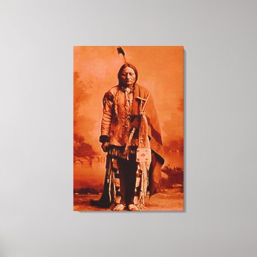 "Sitting Bull" op CANVAS Native American Rendering Afdruk (Voorkant)
