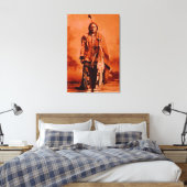 "Sitting Bull" op CANVAS Native American Rendering Afdruk (Insitu (Slaapkamer))
