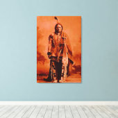 "Sitting Bull" op CANVAS Native American Rendering Afdruk (Insitu (Houten vloer))