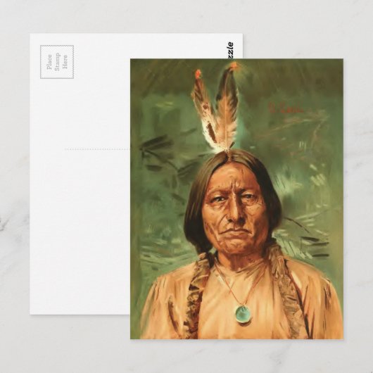 Sitting-Bull painted by William Gilbert Gaul 1890 Briefkaart (Voorkant / Achterkant)