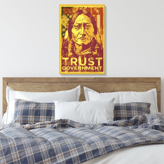 Sitting Bull Stretched Canvas Print (Insitu (Slaapkamer))