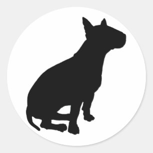 Sitting Bull Terrier Ronde Sticker