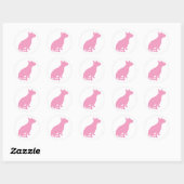 Sitting Bull Terrier (roze) Ronde Sticker (Vel)