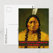 Sitting Bull Tribal Best Native American Papa ooit Briefkaart (Voorkant / Achterkant)