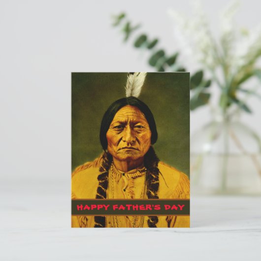 Sitting Bull Tribal Native American Vaderdag Briefkaart (Staand voorkant)