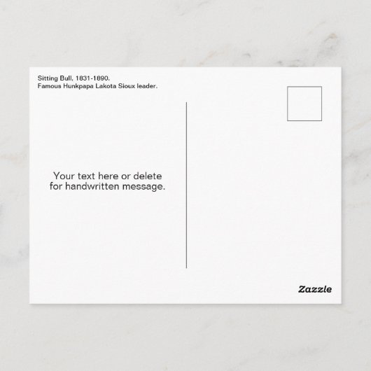 Sitting Bull Tribal Native American Vaderdag Briefkaart (Achterkant)