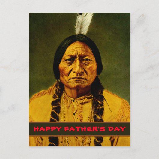 Sitting Bull Tribal Native American Vaderdag Briefkaart (Voorkant)