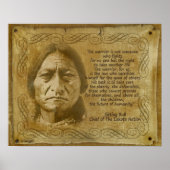Sitting Bull Warrior quote. Robuust afdrukken Poster (Voorkant)