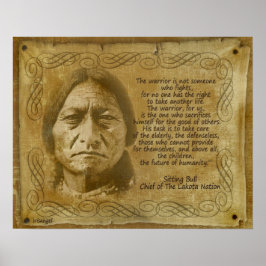 Sitting Bull Warrior quote. Robuust afdrukken Poster