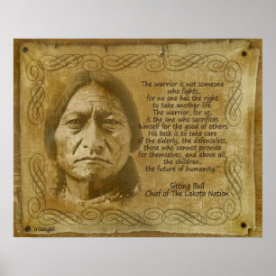 Sitting Bull Warrior quote. Robuust afdrukken Poster