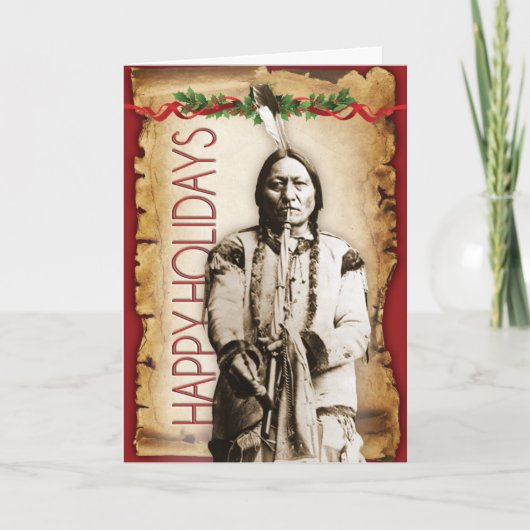Sitting Bull Wenskaart Feestdagen Kaart (Voorkant)