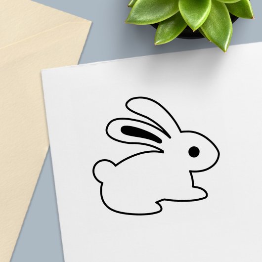 Sitting Bunny Rabbit Color Me Rubberstempel