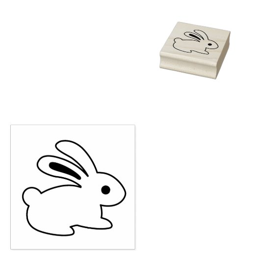 Sitting Bunny Rabbit Color Me Rubberstempel (Gestempeld)