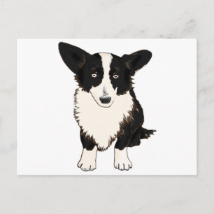 Sitting Cardigan Welsh Corgi Illustratie Briefkaart