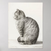 "Sitting cat" door Jean Bernard poster (Voorkant)