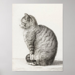 "Sitting cat" door Jean Bernard poster
