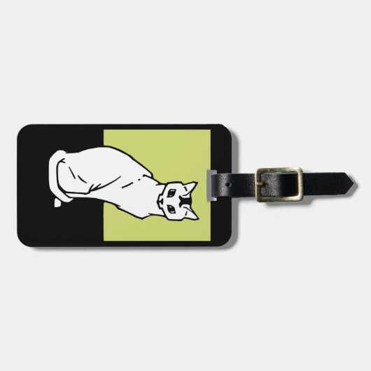 Sitting Cat Julie de Graag Art Nouveau Bagagelabel (Voorkant horizontaal)