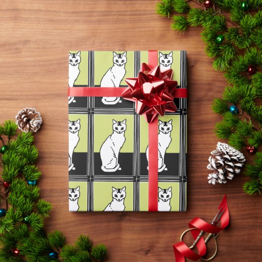Sitting Cat Julie de Graag Art Nouveau Cadeaupapier (Feestdagen Geschenken)