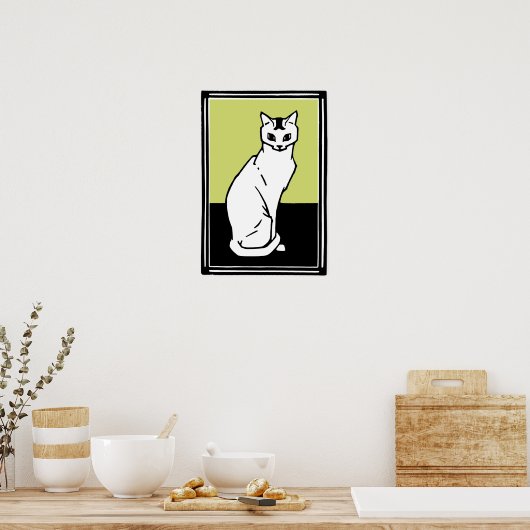 Sitting Cat Julie de Graag Art Nouveau Poster (Keuken)