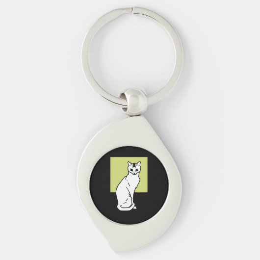 Sitting Cat Julie de Graag Art Nouveau Sleutelhanger (Voorkant)