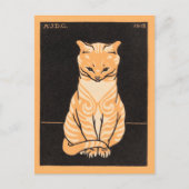 Sitting Cat - Julie de Graag - houtsnipkunst Briefkaart (Voorkant)