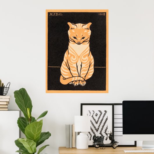 Sitting Cat, Julie de Graag Poster (Thuiskantoor)