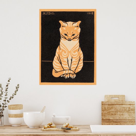 Sitting Cat, Julie de Graag Poster (Keuken)
