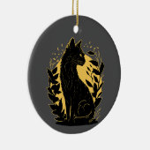 Sitting Cat Keramisch Ornament (Rechts)